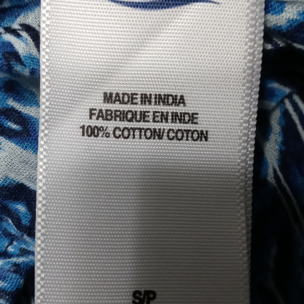 Lucky Brand Blouse Blue White‎ 100% Cotton Size Small - Picture 4 of 10